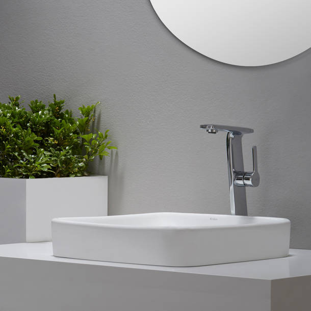 KCU241 Kraus Elavo 14.37'' White Ceramic Rectangular Undermount